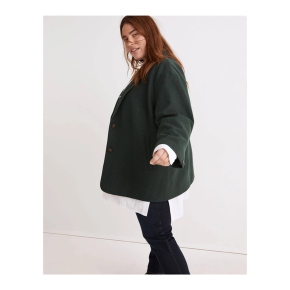 Madewell The Brushed Oversized Dorset Blazer in Hthr Dark Palm Melange NWT - Picture 6 of 7